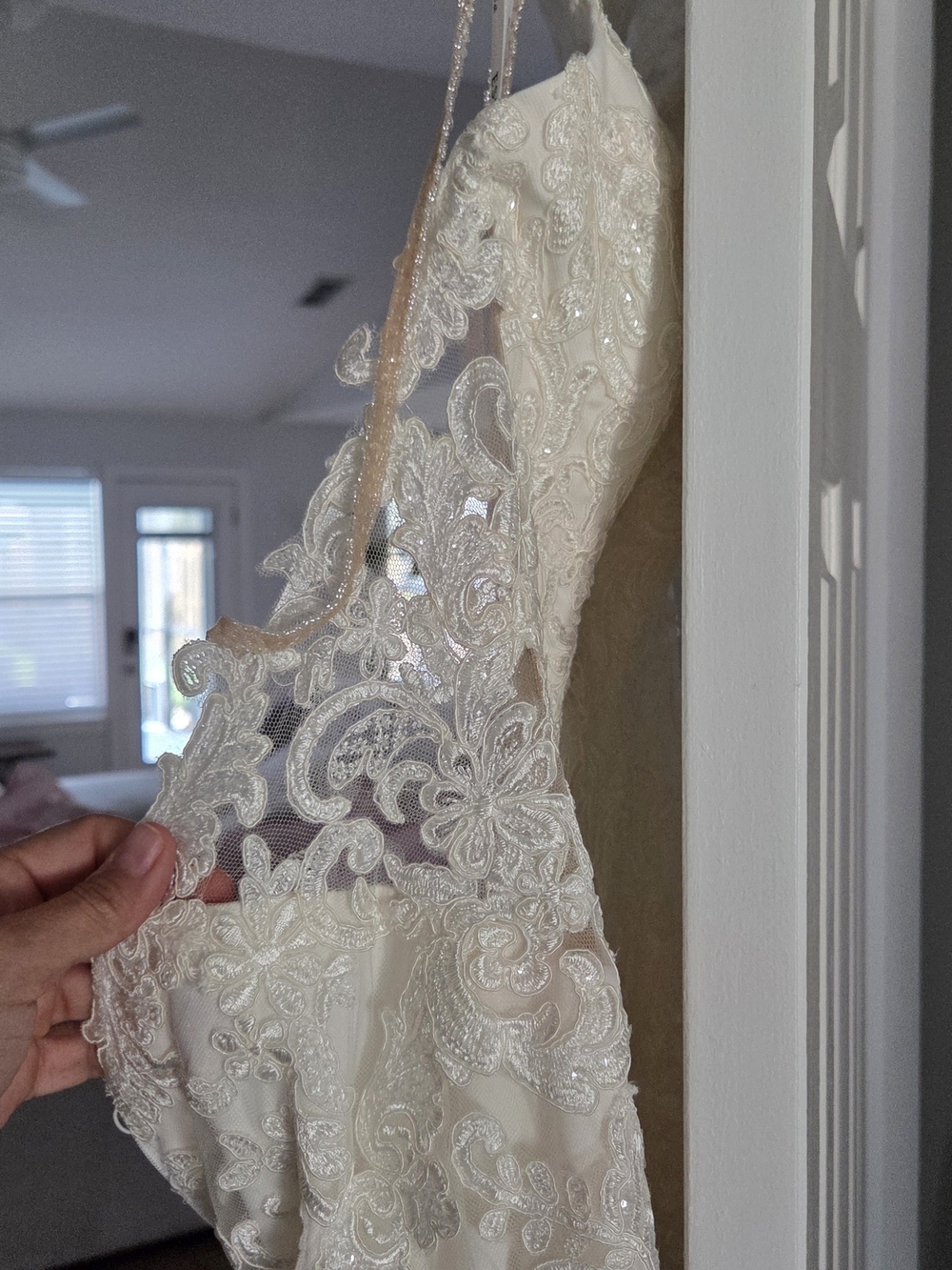 Elegant, Lace Backless Wedding Dress - Picture 6 of 15